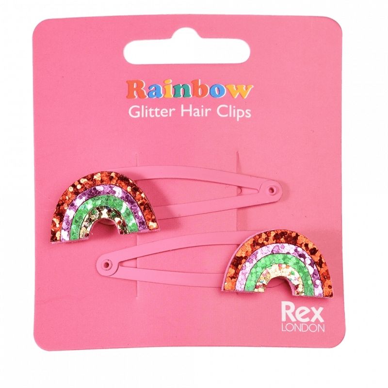 Rex London - Rainbow Glitter Hair Clips